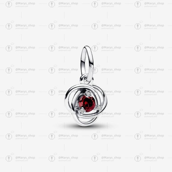 Pandora Red Eternity Circle Dangle Charm - Picture 1 of 5